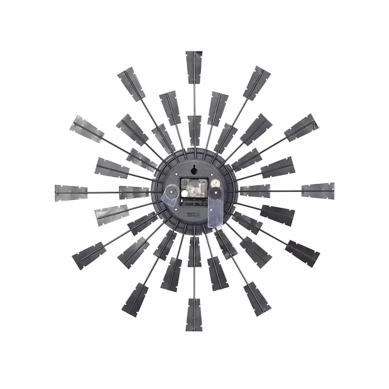 Metal Starburst Decorative Wall Clock with Crystal Accents - Gold, Brown, Silver, Copper - Roche River Decor