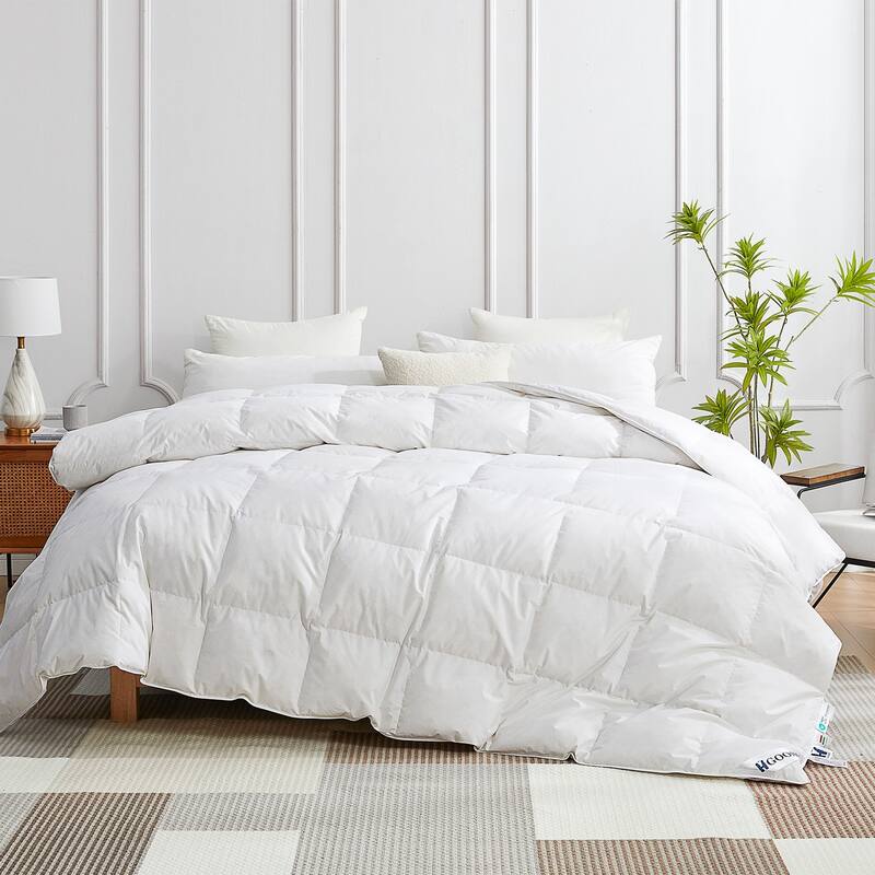 HGOOSE® - Hungarian White Goose Down and Feather Comforter - Oversized - King