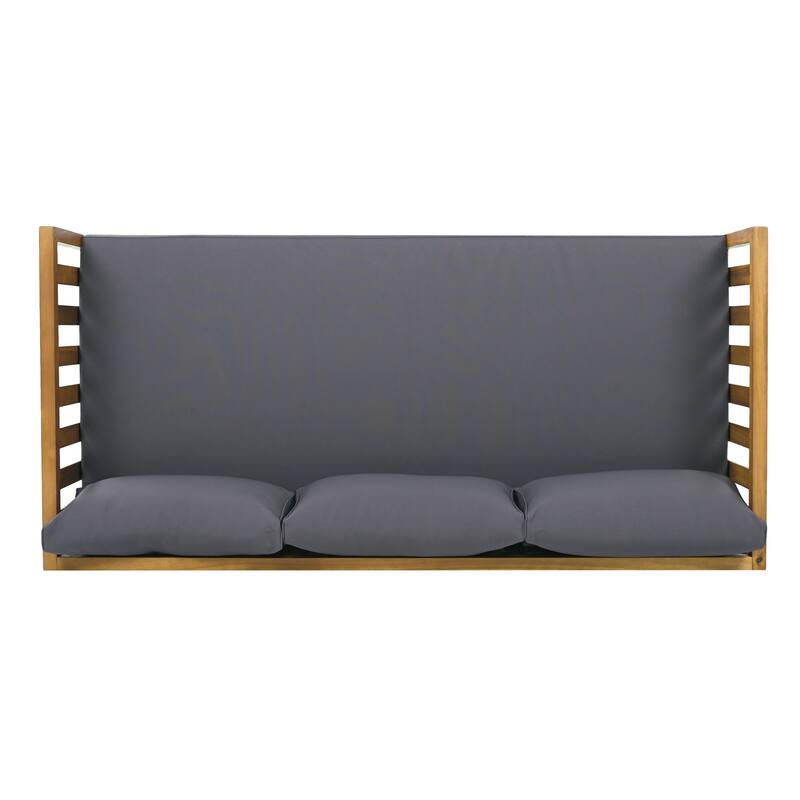 Claremont Farmhouse Outdoor 3 Seater Daybed with Water-Resistant Cushion by Christopher Knight Home