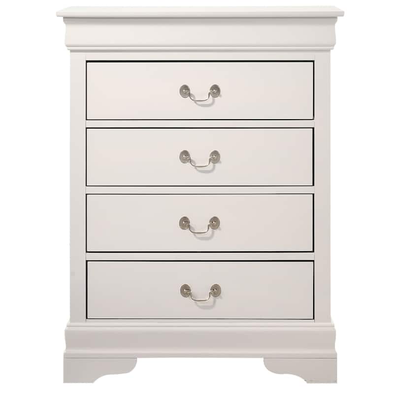 4-Drawer Wooden Bedroom Chest - 41" - White