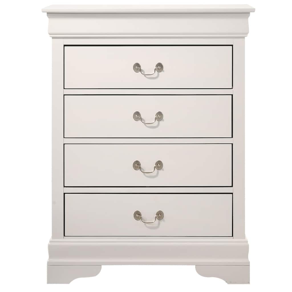 4-Drawer Wooden Bedroom Chest - 41" - White