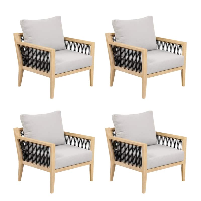 Freya Bohemian Wooden Armchair, Outdoor Patio Chair, Solid Acacia Wood Frame