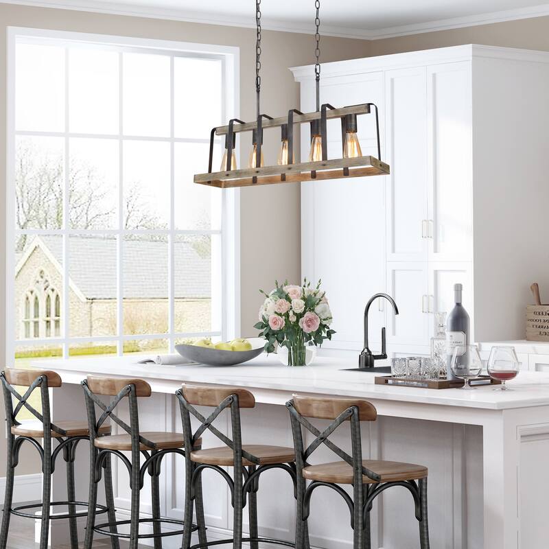 Farmhouse 5-Light Island Chandelier for Kitchen Island