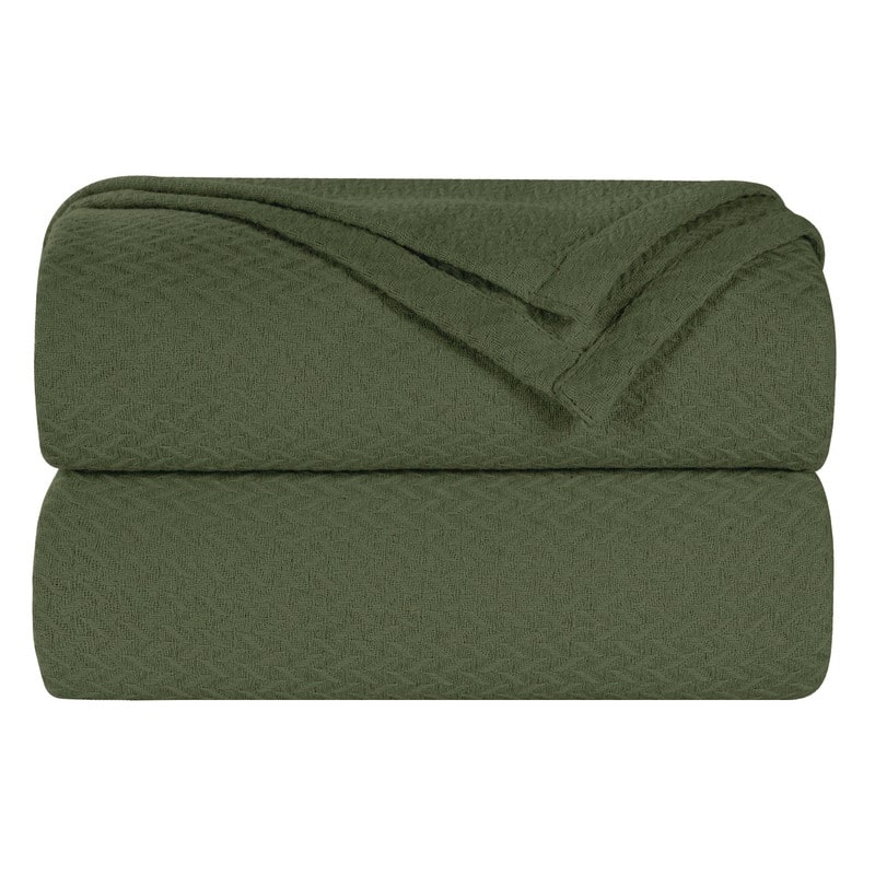 Superior Nobel Cotton Textured Chevron Lightweight Woven Blanket