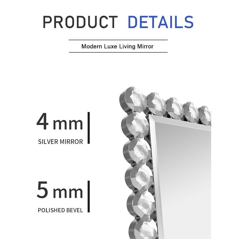 KOHROS Classic Rectangle Diamond Floor Mirror