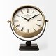 preview thumbnail 5 of 9, Houston Gold Metal Half Moon Base Table Clock - 4.0L x 12.0W x 13.0H