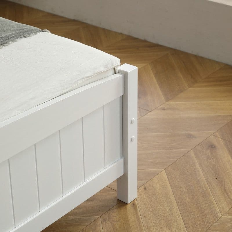 Full Size Solid Wood Bed Frame White