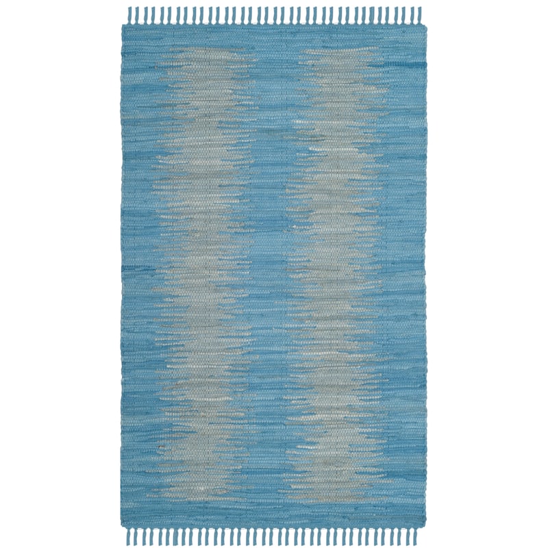 SAFAVIEH Handmade Flatweave Montauk Darcy Casual Cotton Rug - 2'6" x 4' - Light Blue