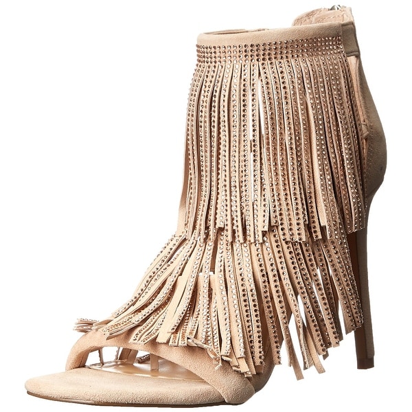 Steve Madden Womens FRINGLY Peep Toe Special Occasion BlushNude Size 65 Steve Madden Womens FRINGLY Peep Toe Special Occasion BlushNude Size 65
