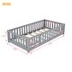 preview thumbnail 13 of 23, Twin Size Kids Floor Bed with Guardrails and Door