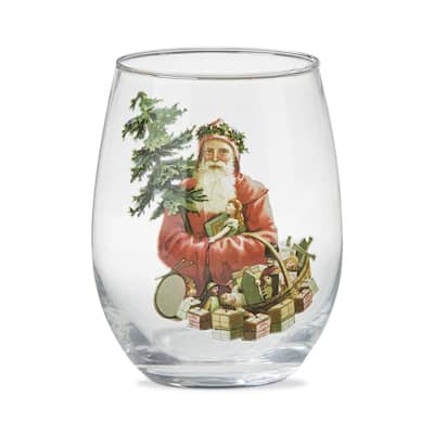 So This Is Christmas Stemless Wine Glass 18oz Multicolor Dishwasher Safe Drinkware 475in H x 3in L x 3in W