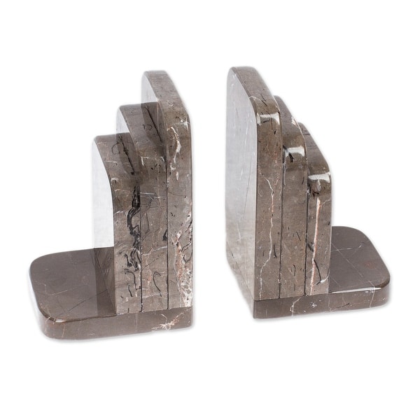 slide 2 of 5, Novica Handmade Illustrious Shadows Marble Bookends (Pair)