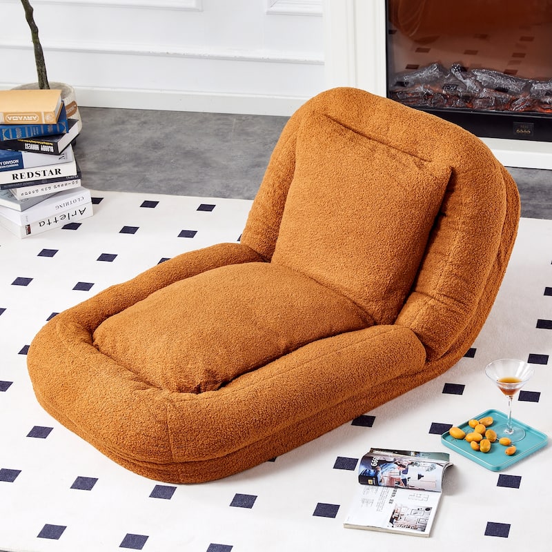 Folding Sofa Chair with 5 Adjustable Positions Plush Floor Lounge Chair for Gaming, Meditation, and Relaxation