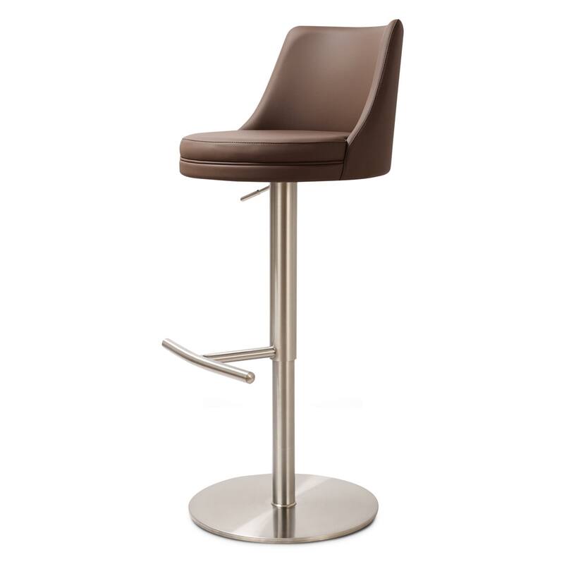 Yark Smooth Swivel Counter Stool - Mink Brown