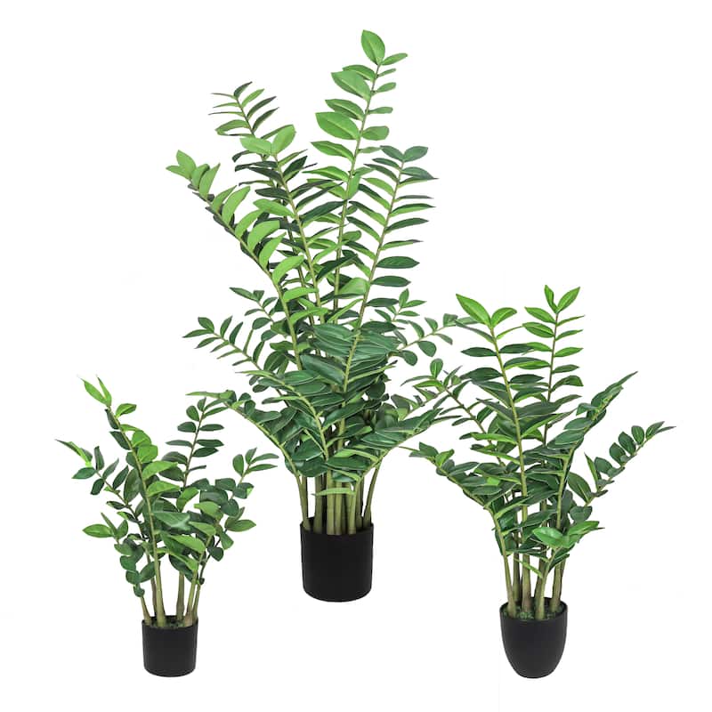 50in Real Touch Artificial Zamiifolia ZZ Plant in Black Pot - 50" H x 30" W x 30" DP
