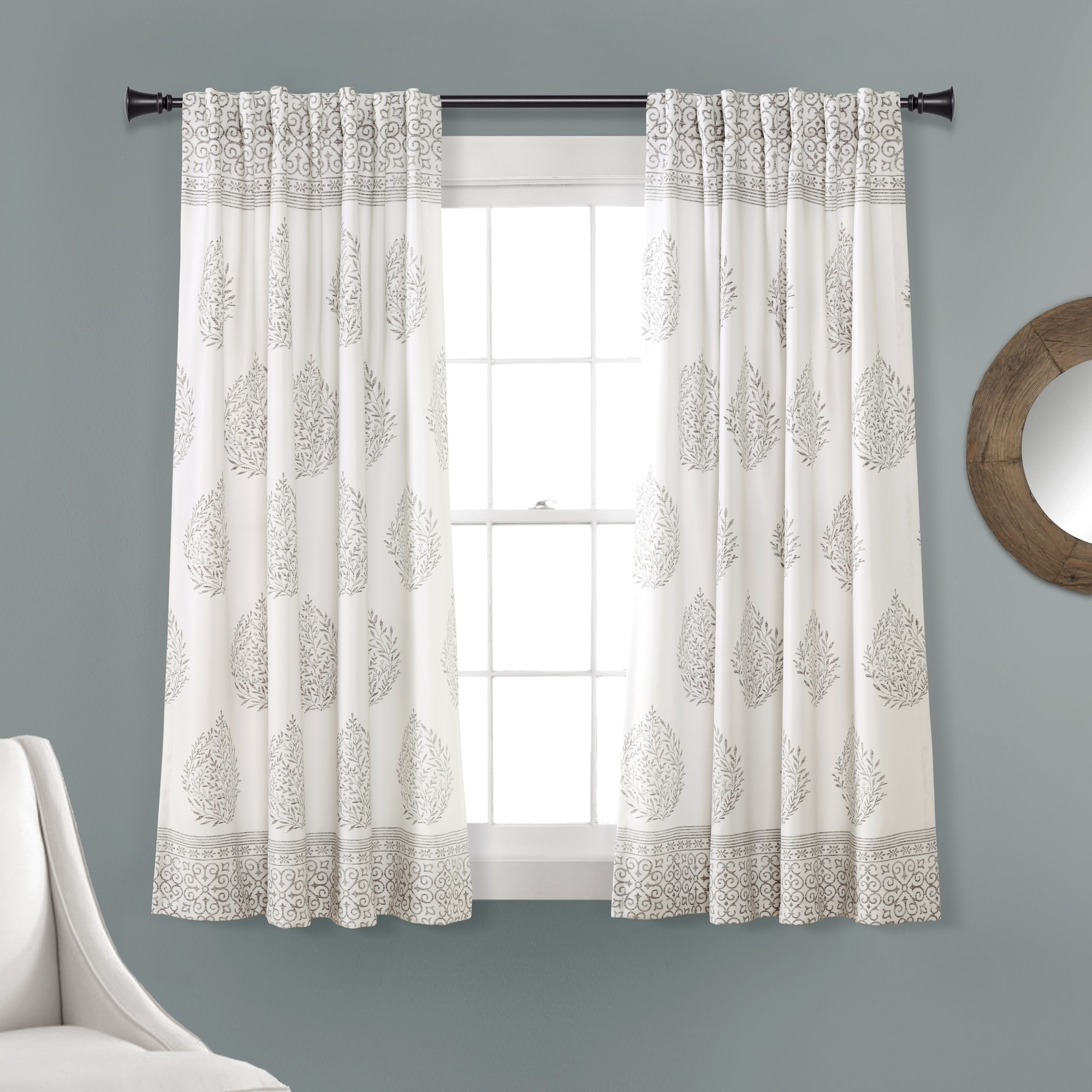 Lush Decor Teardrop Leaf Light Filtering Window Curtain Panel Pair