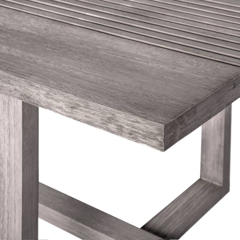 Vivid Solid Eucalyptus Wood Outdoor Patio 5 Piece Dining Set with Olefin Cushions