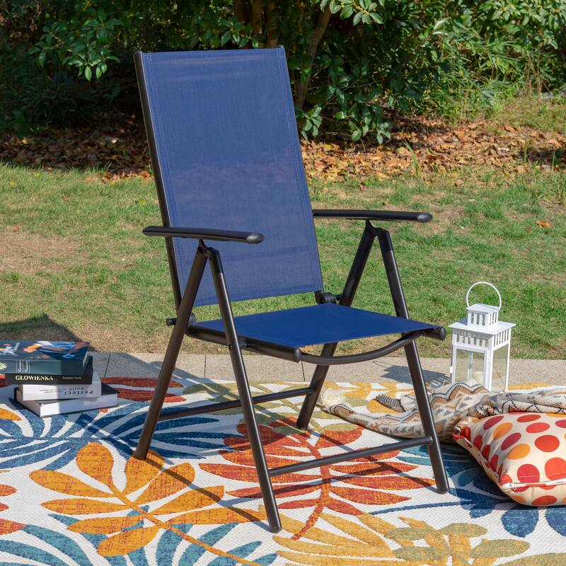 9 Pieces Patio Dining Set, 60 Inch Square Metal Table and Sling Dining Chairs Seats Up to 8