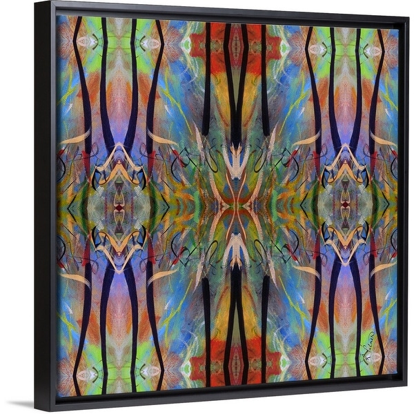 "Grass And Trees I" Black Float Frame Canvas Art