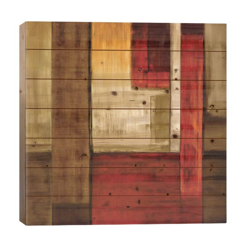Crossover II Print On Wood by Aaron Summers - Multi-Color - 26x26x1.5