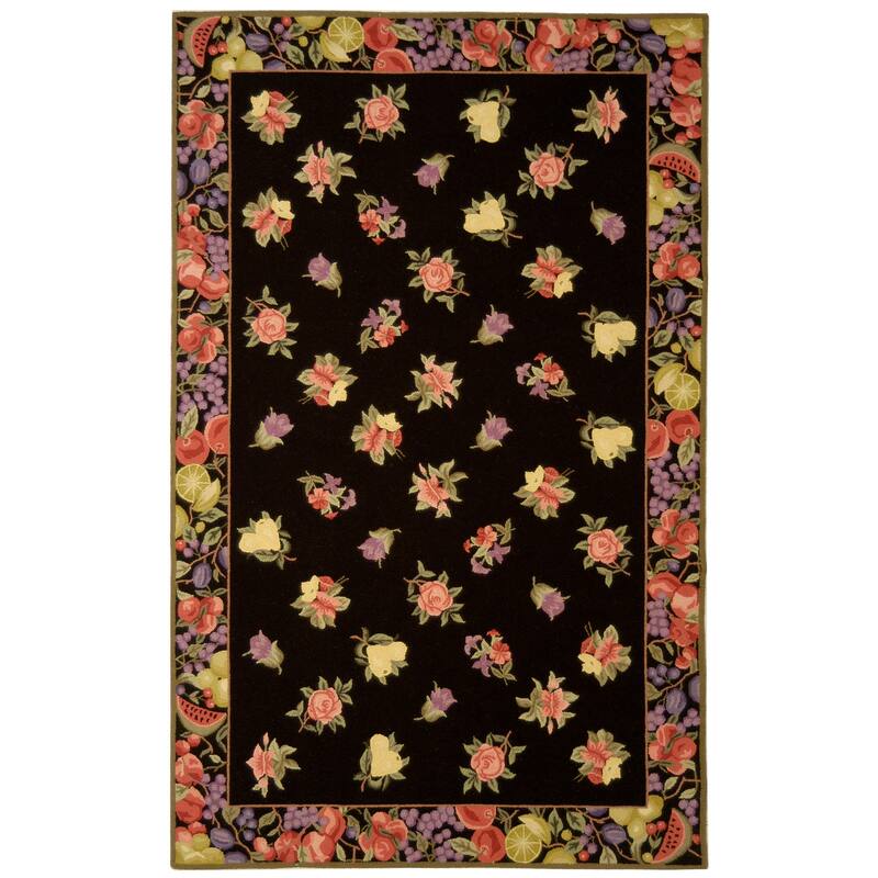 SAFAVIEH Handmade Chelsea Tiferet French Country Wool Rug - 8' x 10' - Black