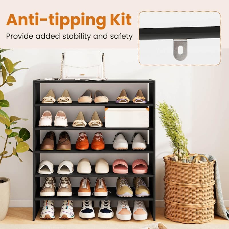 Costway 3 PCS Stackable Shoe Rack 31-Inch Horizontal Organizer 2-tier - See Details