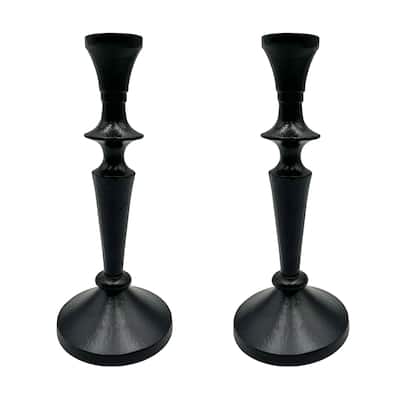 8 Inch Decorative Handmade Aluminum Artistic Candle holder Set of 2 - 3.5 x 3.5 x 8 in
