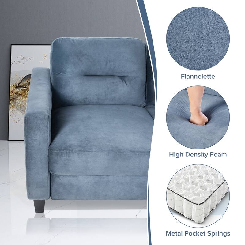 Velvet Modular Sectional 1+2+3 Sofa Set, Plush Detachable Cushions