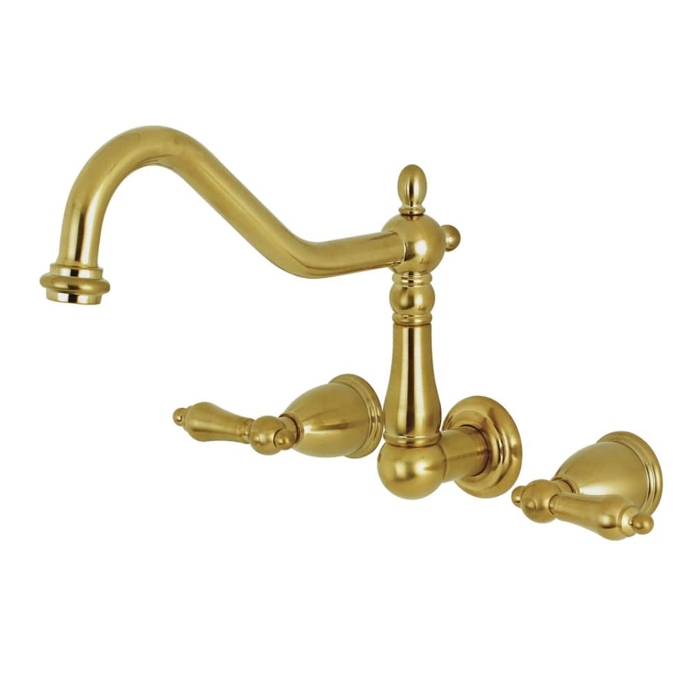 Heritage 3-Hole Wall Mount Roman Tub Faucet in Brushed Nickel
