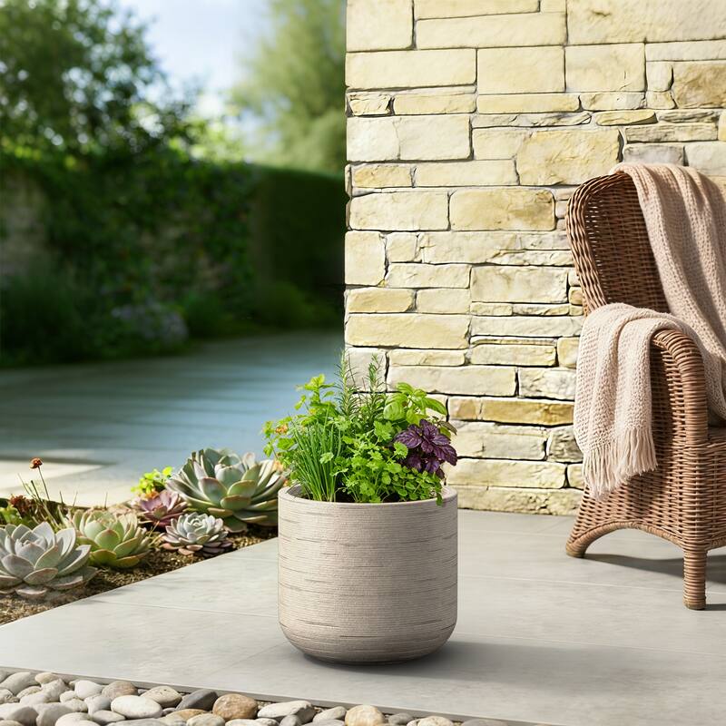 Concrete Round Planter / Pot with Drainage Holes