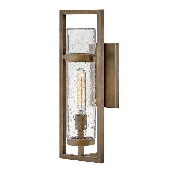 slide 2 of 2, Hinkley Cordillera Collection One Light Outdoor Medium Wall Mount Lantern, Burnished Bronze