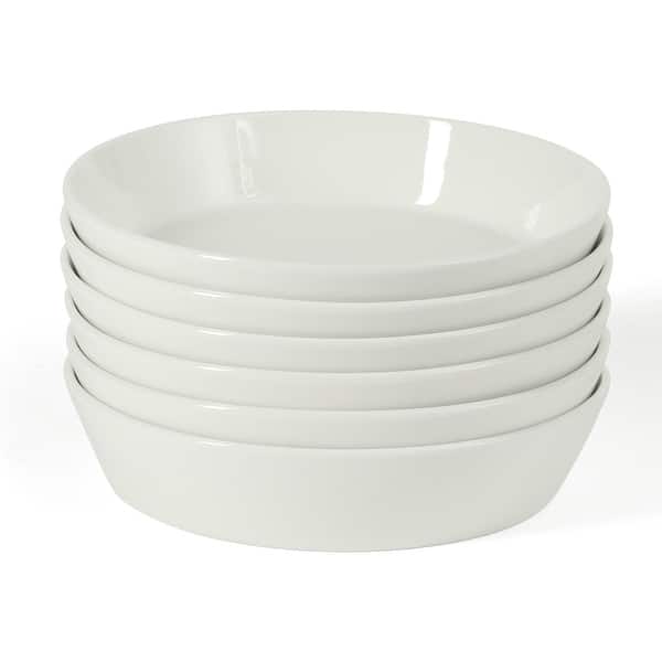 slide 2 of 8, Martha Stewart Selma 6-Piece 41oz 8 Inch Large Pasta Bowls Porcelain Ceramic Chip and Scratch Resistant Shallow Bowls