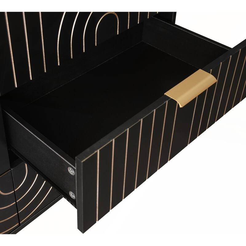 Modern 6 Drawer Dresser with Metal Handles