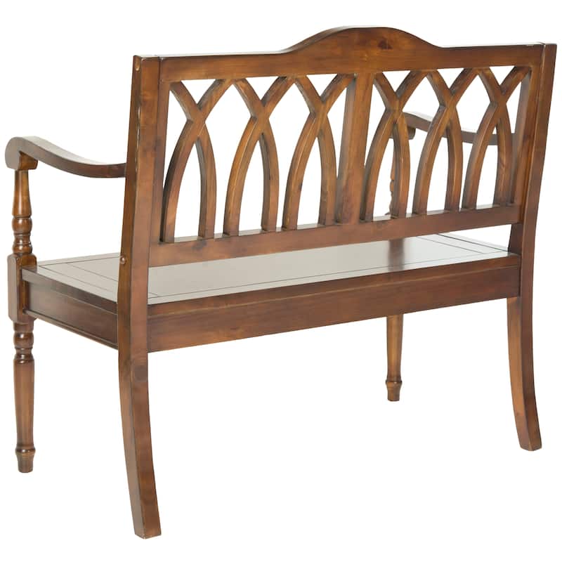 SAFAVIEH Benjamin Dark Walnut Finish Bench - 40" x 19.7" x 36"
