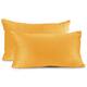 Porch & Den Cosner Microfiber Velvet Throw Pillow Covers (Set of 2) - 12" x 20" - Orange
