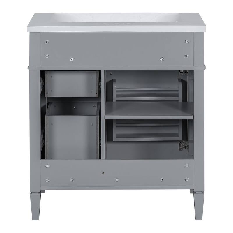 30'' Bathroom Vanity with Top Sink Set, Sink Bathroom Vanity