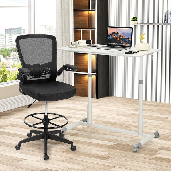 Costway Height Adjustable Computer Desk Sit to Stand Rolling