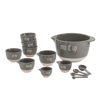 Tabletops Gallery "Made with Love" 13PC Measuring Set - Grey