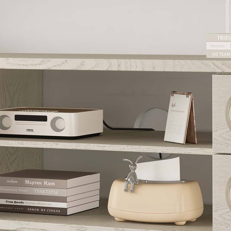 TV Stand for TVs up to 75,with 4 Drawers,Entertainment Center with Spacious Storage and Modern Design