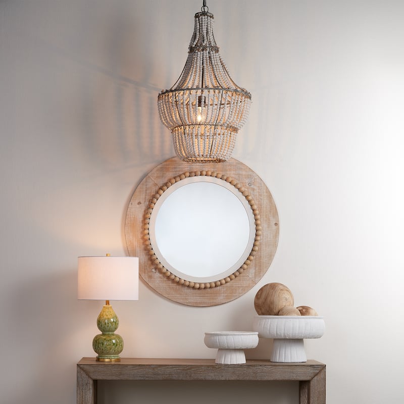 Alden Décor Laurel Wood Beaded Chandelier
