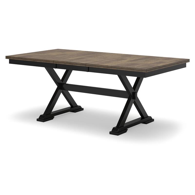 Signature Design by Ashley Wildenauer Black/Brown Dining Table and 8 Chairs