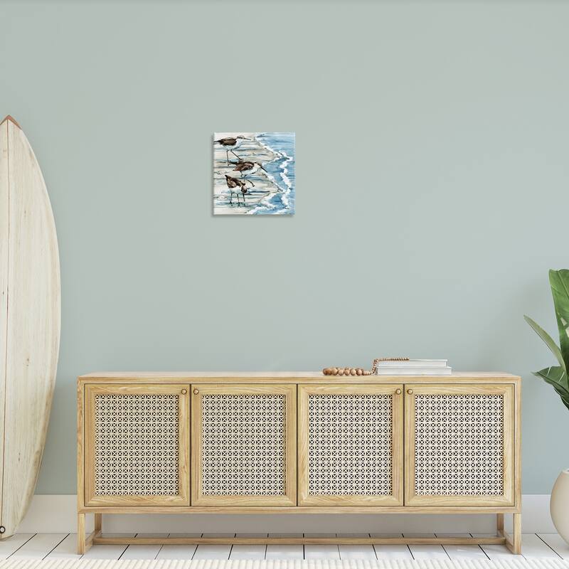 Stupell Rockhampton Sandpipers Beach Ripples Stretched Canvas Wall Art, Design by Paul Brent