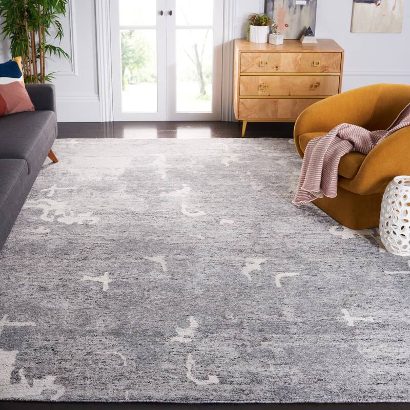 SAFAVIEH Couture Hand-knotted Tibetan Ramina Modern Wool Rug - 9' x 12' - Charcoal