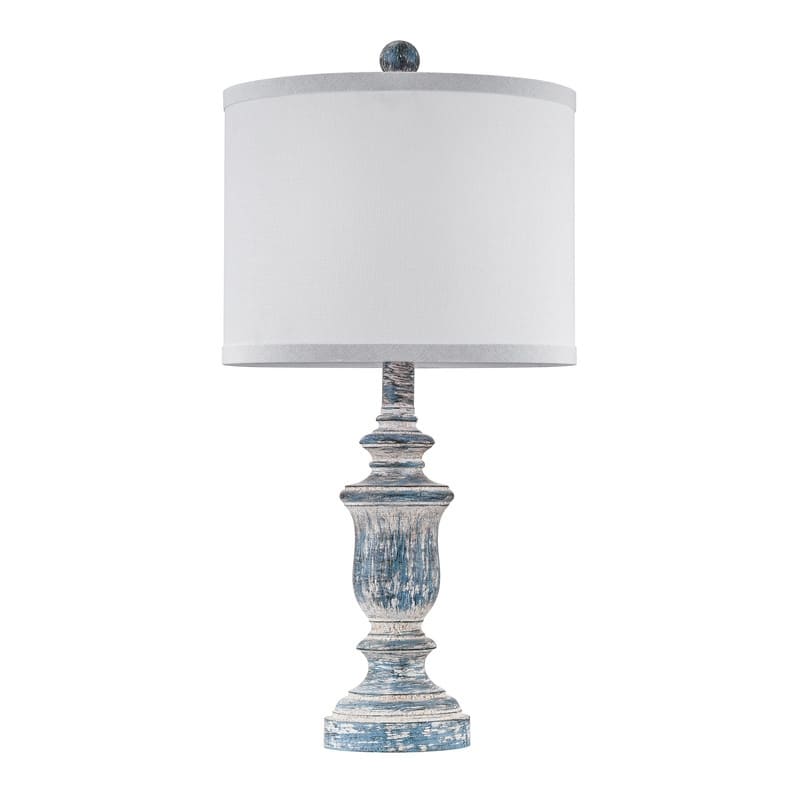 KAWOTI 22" Rustic Table Lamp Set with Fabric Shade(Set of 2) - W11" * H 22"