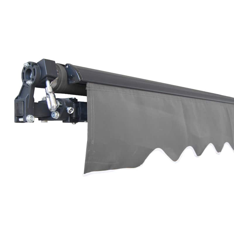 ALEKO Black Frame Retractable Home Patio Canopy Awning 13 x 10 ft Grey