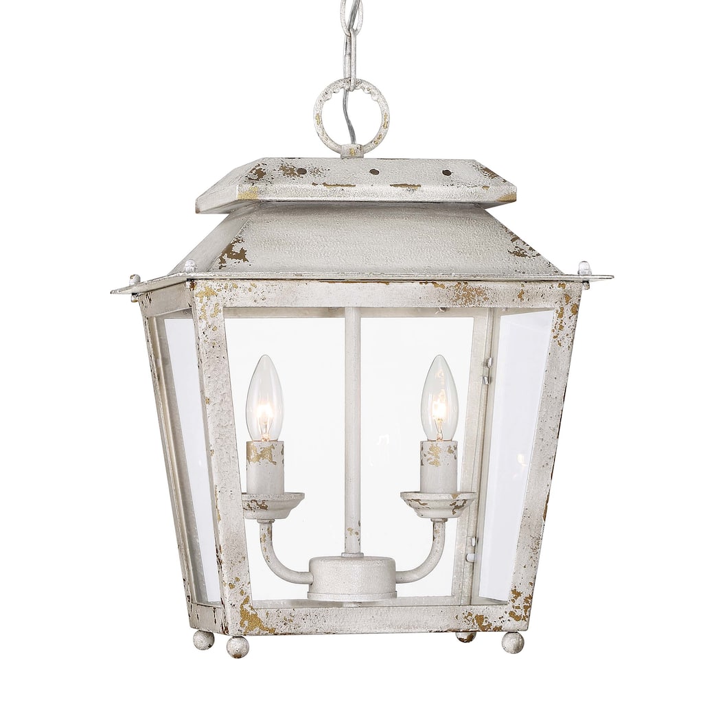 Golden Lighting Abingdon 2-light Pendant in Antique Ivory - Gold