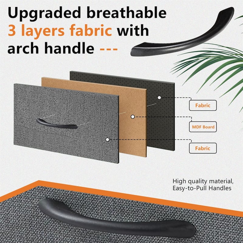 Nightstand Set of 2, Side Table with 2 Fabric Drawers, End Table, Bedside Table , Night Stand for Bedroom