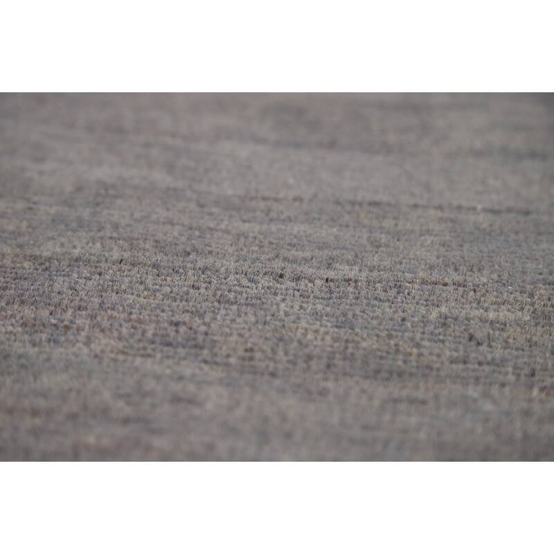 Gray Gabbeh Modern Area Rug Hand-Knotted Wool Carpet - 4'11" x 6'6"