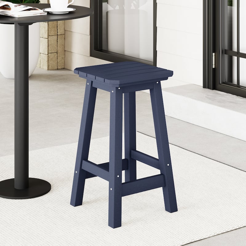 Polytrends Laguna Hdpe All Weather Outdoor Patio 24" Square Counter Stool