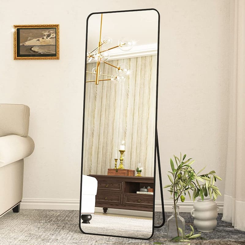 64 x 21 Full Length Floor Mirror with Rounded Corners